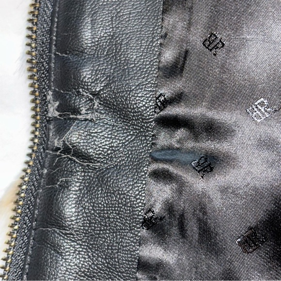 Banana Republic Brown Cozy Faux Fur High Neck Zip Up Sleeveless Winter Vest Sz M - Picture 7 of 14